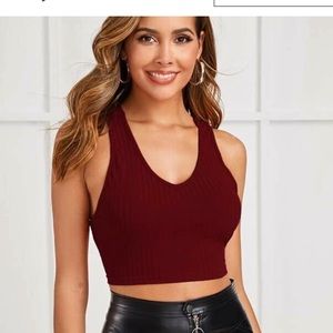Criss cross ribbed top